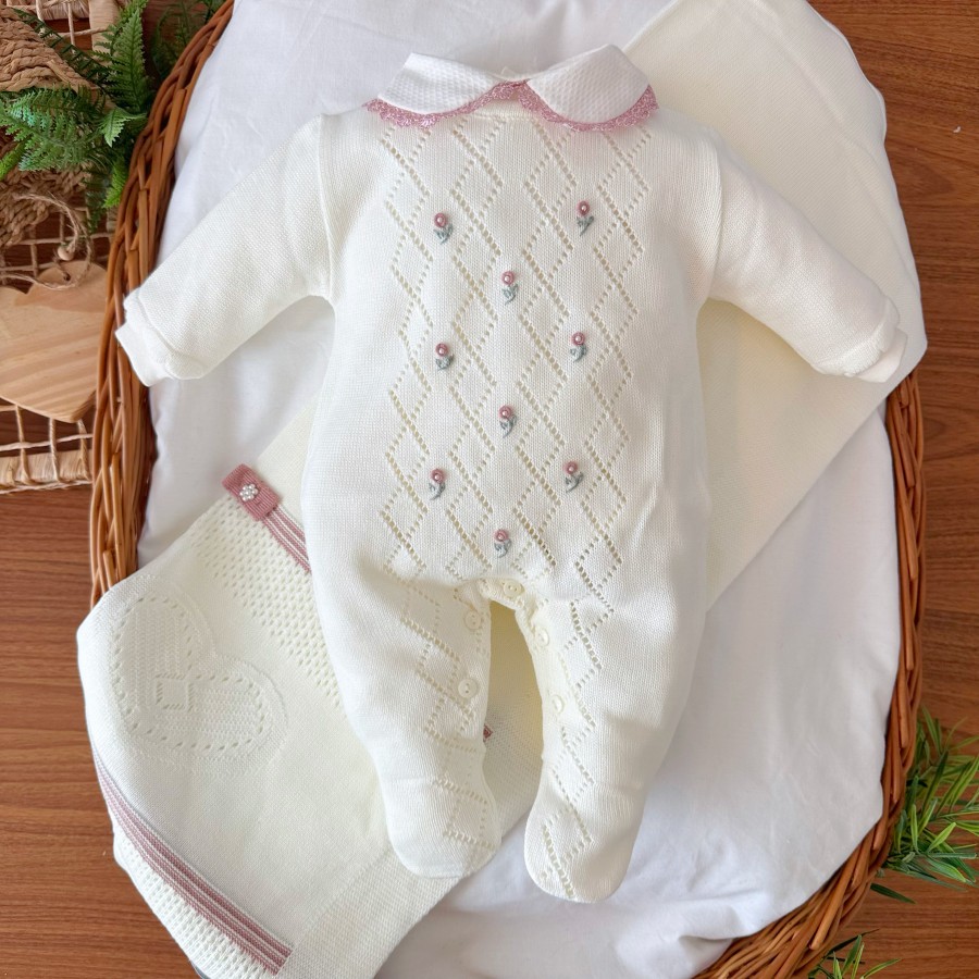  Saída de Maternidade Ivone Florida - Off White e Rose